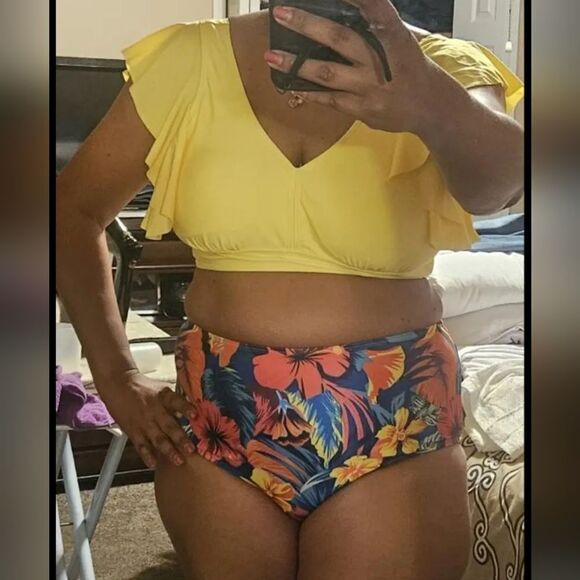 Plus Size Boho Tankini Swimsuit Set - Picture 4 of 13